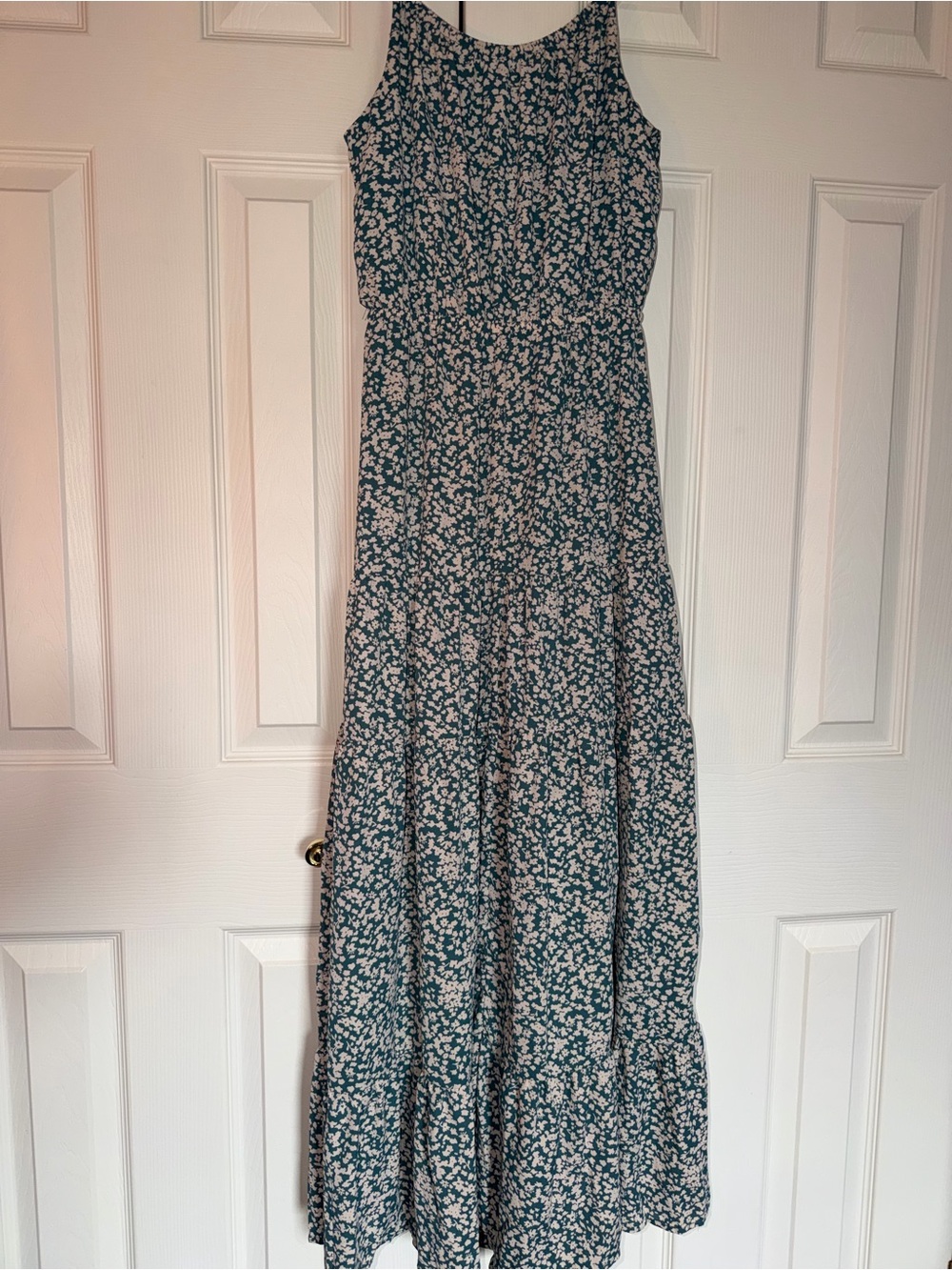 Sienna Sky dark green/teal Floral Maxi Dress with Spaghetti Straps - Picture 3 of 4